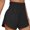 Black, variant on Fusipu Women Shorts Solid Color Loose Type High Waist Split Comfortable Sports Shorts Daily Clothes