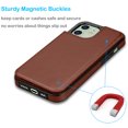 thumbnail image 3 of Tiflook Minimalist Wallet Case For iPhone 12 / iPhone 12 Pro (6.1 inch) Card Holder Slots Magnetic Closure Flip Cover [Brown], 3 of 7