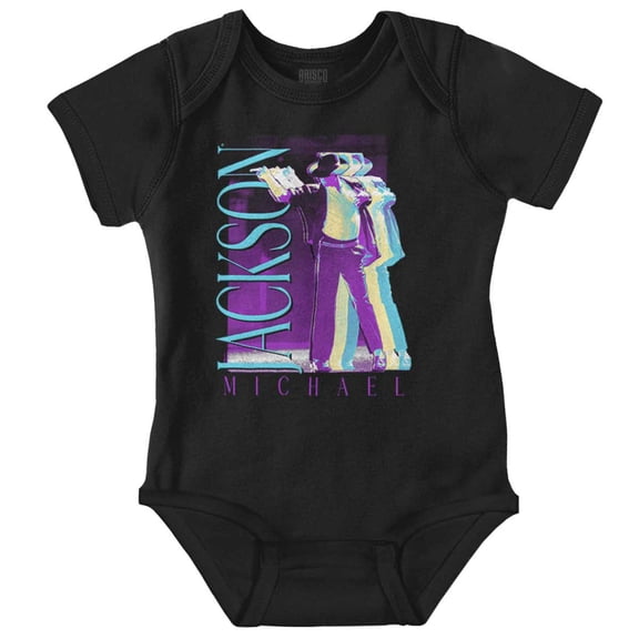 Michael Jackson MJ Dance Glitch Gender Neutral Printed Baby Bodysuit Brisco Brands NB