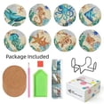 thumbnail image 3 of JOYSTRY Diamond Art Painting Coaster Kit, DIY Crafts with Holder, Non-Slip Cork Base, Diamond Art Supplies for Adults & Teens, Ocean-Themed, 8Pcs, 3 of 7