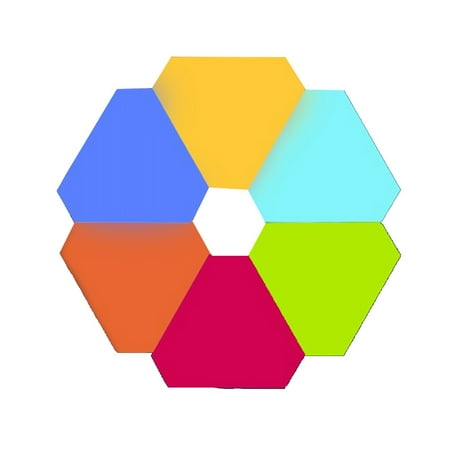 

6PCS LED Triangle Wall Light USB Bluetooth Night Light RGB Light Remote Control Bedside Decorative Light