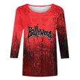 thumbnail image 5 of Pisexur Chandails en Molleton d'Halloween pour Femmes Manches 3/4 Col Rond Chandails en Molleton Graphiques Amusants Chandails à Capuchon Chandail Tops Tendance Automne Chandail Tops Blouses, 5 of 5
