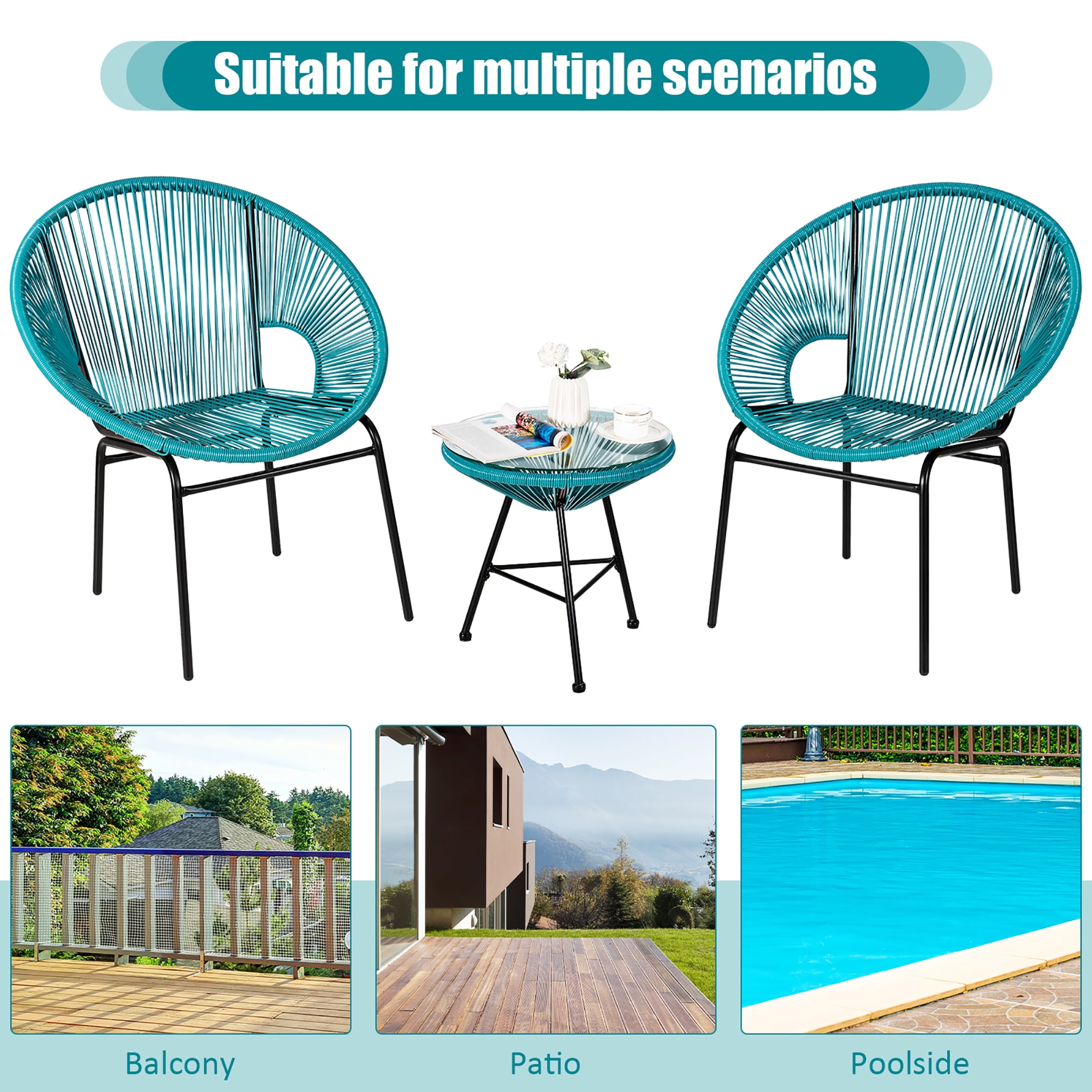 hard plastic patio set