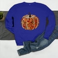 thumbnail image 5 of Craaazy Women's Fall Winter Halloween Christmas Thanksgiving Casual Pumpkin Season Print Gifts Long Sleeved Round Neck Sweatshirt Long Sleeve Vintage Top, 5 of 6