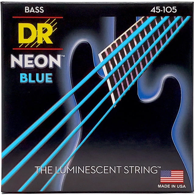 DR Handmade Strings DR Hi-Def Neon Blue Medium Bass Guitar Strings (NBB-45)