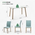 thumbnail image 4 of Juego De Comedor Con 4 Sillas Tapizadas Mesa Rectangular De Vidrio Estilo Compacto Kingshouse azul, 4 of 8