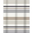 thumbnail image 3 of Serafina Home Fabric Shower Curtain: Contemporary Alternating Wide and Thin Stripe Design (White Beige Brown), 3 of 3