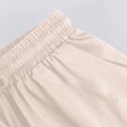 thumbnail image 5 of Bermuda Shorts for Women Knee Length Drawstring Elastic Waist Linen Shorts Casual Summer Pedal Pushers with Pockets Beige L, 5 of 7