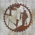 thumbnail image 4 of D-GROEE Fathers Day Door Decorations, Fishing Pattern Metal Round Hanging Wreath for Home Deco, 4 of 7
