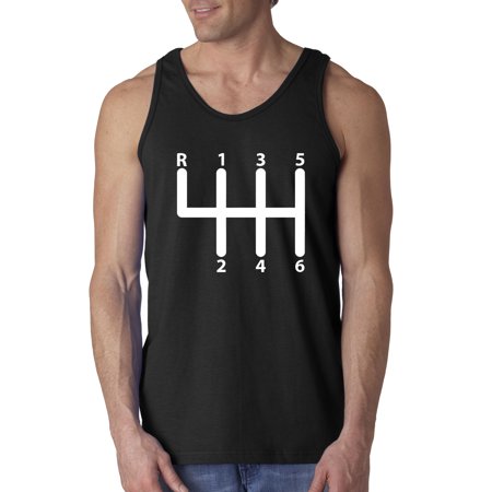 - Trendy USA 870 - Men's Tank-Top Shift Pattern 6 Speed Manual Transmission Clutch 3XL Black