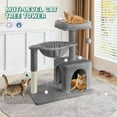 thumbnail image 6 of Einfach Small Cat Tree 29.5" Tower Condo with Sisal Scratcing Post Hammock Top Perch for Indoor Cats, Grey, 6 of 8