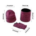 thumbnail image 3 of Elainilye Fashion Winter Beanie Hats Touchscreen Gloves Scarf Set Wool Winter Hat Knitted Scarf Gloves Three-piece Set Gifts for Women and Men,Pink, 3 of 4