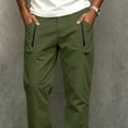 thumbnail image 7 of cfhntfmh Straight Leg Pants Men Casual Stretch Work Pants Loose Fashion Elastic Waisted Pants with Pockets (Green,X-Large), 7 of 7