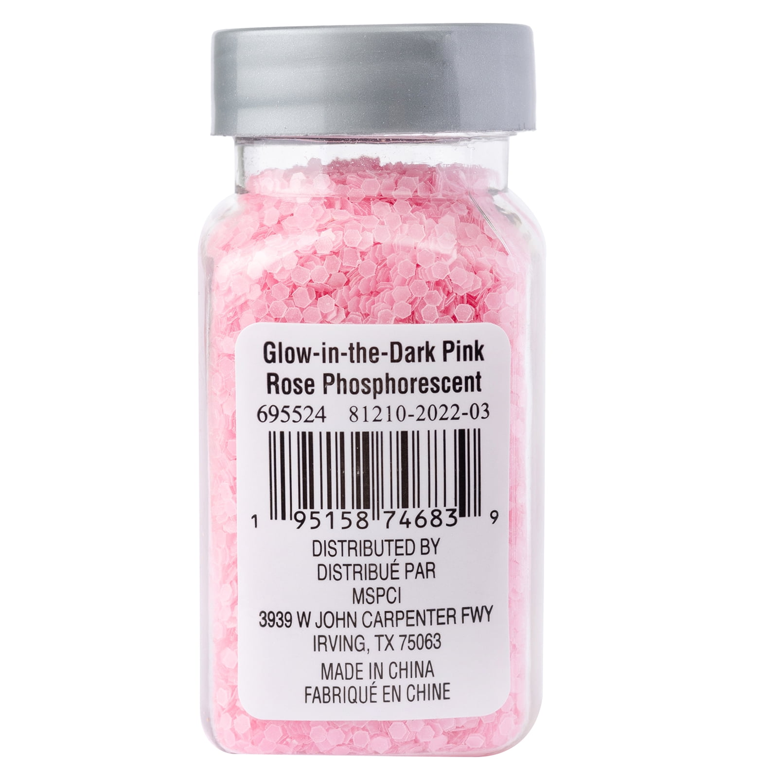 Recollections Pink Glow-in-the-Dark Hexagon Specialty Glitter - 1 oz Jars of Plastic Glitter for Crafts & DIY Projects, 12 Pack