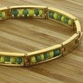 thumbnail image 3 of Bracelet Orula Protection Amulette Babalawo en Perles Vert Jaune en Acier Inoxydable 7 Pouces, 3 of 4