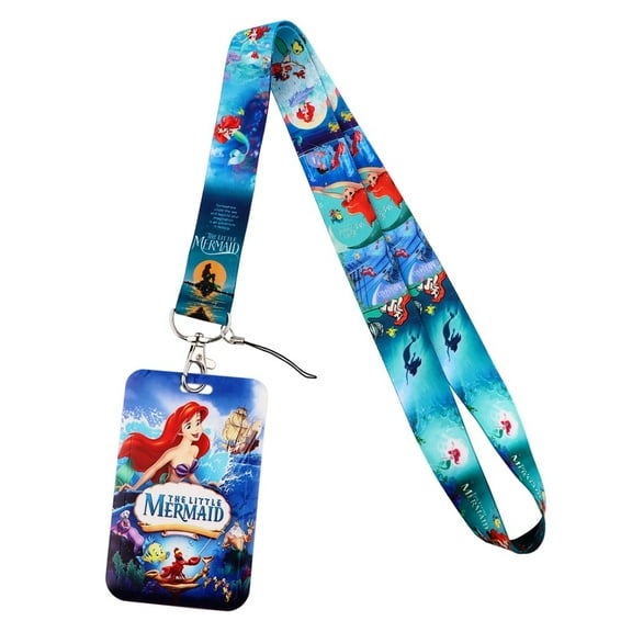 Little Mermaid Ariel Themed Lanyard With ID Holder Keychain