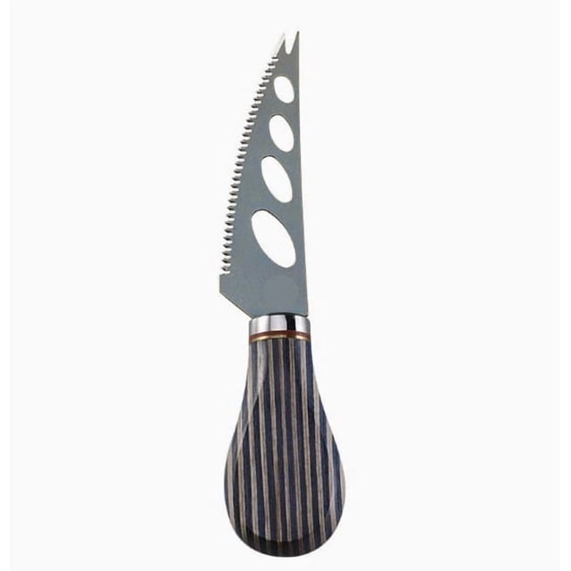 Cuchillo for mantequilla, juego de cuchillos for queso, cuchillo for queso de aleación de titanio de alta gama, cuchillo y tenedor for queso con mango de madera de color azul
