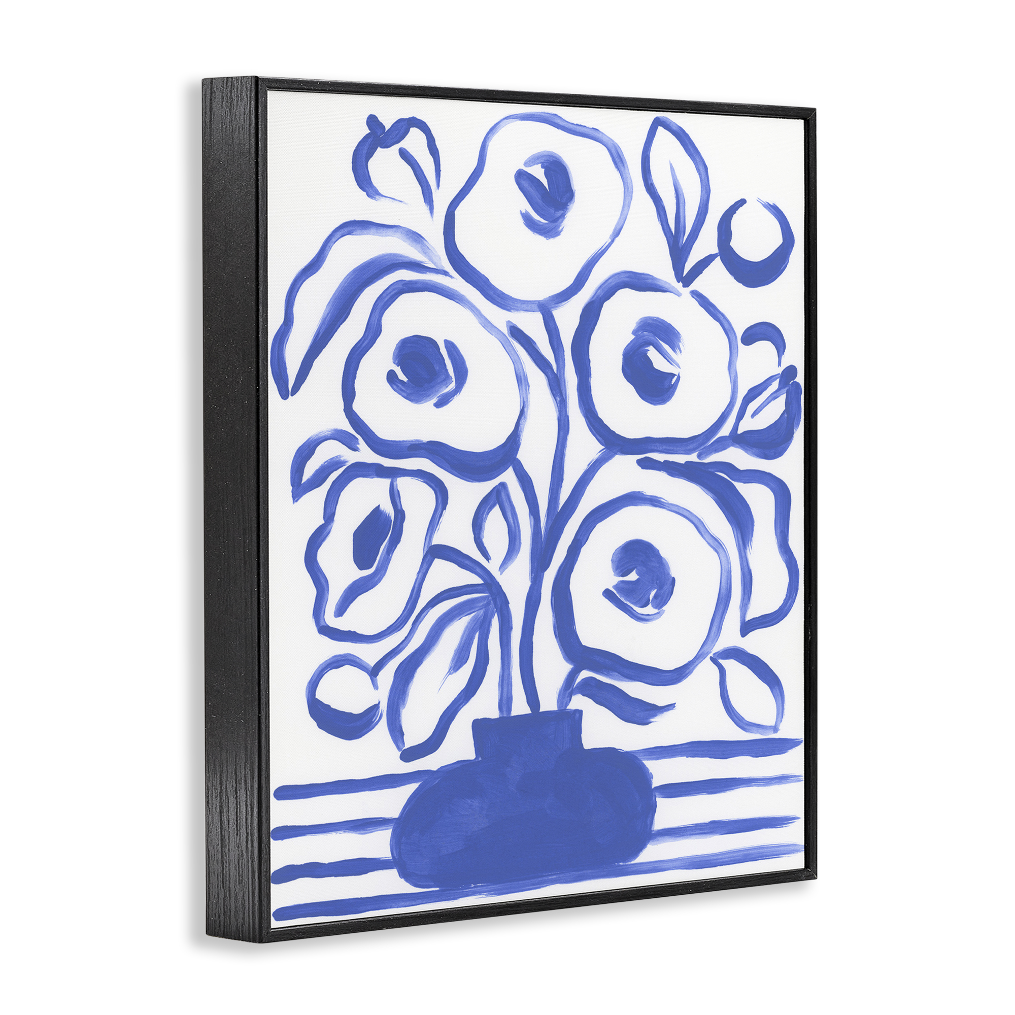 Stupell Industries Abstract Poppy Vase Botanical & Floral Painting Black Framed Art Print Wall Art, 24 x 30