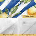 thumbnail image 4 of Summer Plant No Hooks Shower Curtain with Snap-in Liner Retro Yellow Lemon Floral Blue Stripe Shower Curtains for Bathroom, Waterproof, Easy Install, Washable 72"x84", 4 of 9