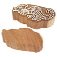 thumbnail image 3 of IBA Indianbeautifulart Textile Printing Block Sea Horse Hand Carved Wooden Stamp Wood Block Printing Textile Stamps For Fabric/ Pottery Blocks-4 Inch, 3 of 7