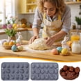 thumbnail image 4 of Moocorvic 15 Cavity Easter Eggs Silicone Mold Egg Shaped Easter Decorations Easter Party Supplies 1PC, 4 of 7