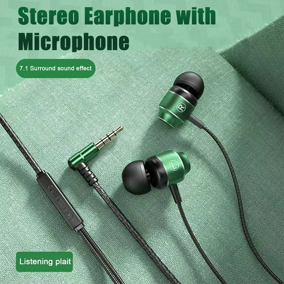 Lifetechs Metal In-ear Gaming Headset with Bass Microphone Volume Adjustable 3.5mm Plug Stereo Wired Earphone Universal for Computers And Mobile Phones