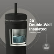 TAL 24oz Stainless Steel Rowan Tumbler with Silicone Straw, Black