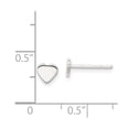 thumbnail image 3 of Auriga Fine Jewelry 925 Sterling Silver Heart Stud Earrings (L - 5mm, W - 6mm) for Women, 3 of 6