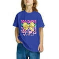 thumbnail image 4 of Frwgonr Toddler Shirts Boys Girls Blue Kids 100th Day of School T-Shirt Celebration Top 3-14, 4 of 5