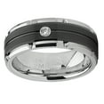 thumbnail image 2 of Metal Masters Mens Tungsten Carbide Wedding Band Diamond .05 Two-Tone Black Ring 8mm 12.5, 2 of 7