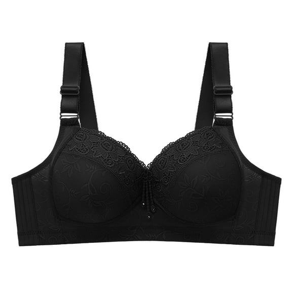 Sngxgn Women's No Side Effects Underarm and Back-Smoothing Comfort Wireless T-Shirt Bra(Black,36)