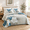 Blue Flower-Queen (90"x 96"), variant on Christmas Red Flower King (104"x 90") 3-Piece Bedding Quilt Set