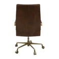thumbnail image 3 of Office Chair with Leather Seat and Channel Stitch Brown - Saltoro Sherpi, 3 of 5