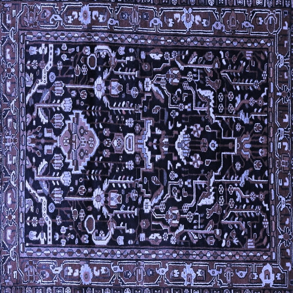 Ahgly Company Indoor Square Persian Blue Traditional Area Rugs, 3' Square