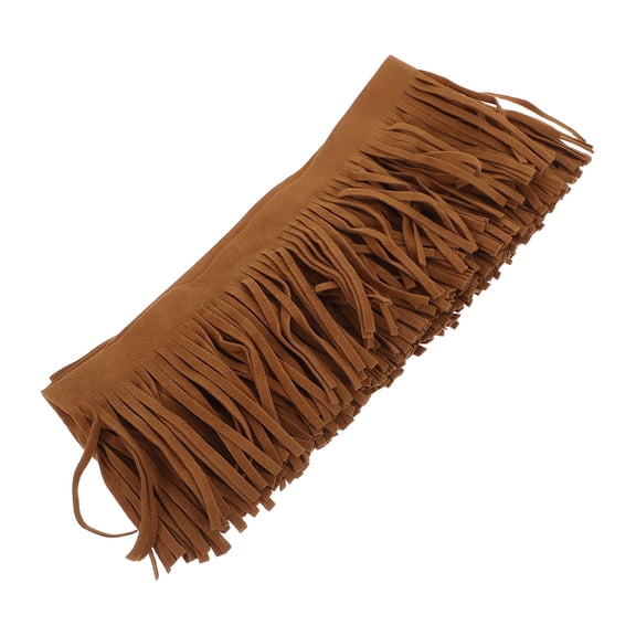 FOMIYES Brown Faux Suede Fringe Trim, Soft Vintage Tassel Ribbon for Sewing, Bags, Shoes, Costumes and Stage Outfits