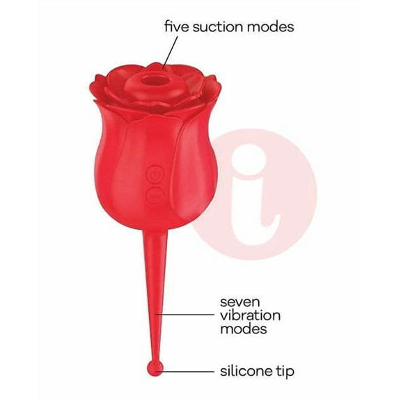 Wild Rose Le Pointe Suction Vibrator, Red