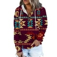 thumbnail image 2 of Vêtements d'Automne pour Femmes Mode Décontractée Blouse à Manches Longues Imprimée Chandail Imprimé Hauts Chandails à Capuchon Mignons Chandails à Capuchon pour Adolescentes en Liquidation, 2 of 6