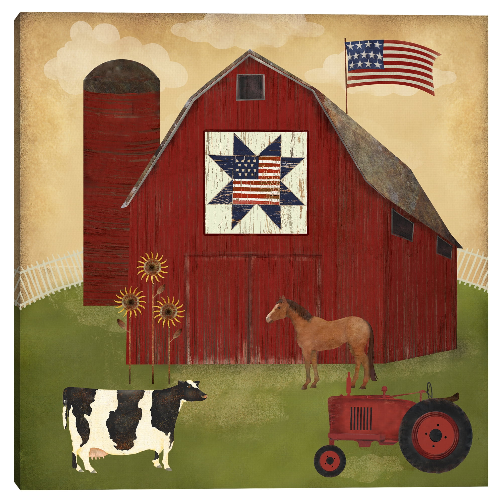 Americana Barn by Beth Albert Canvas Art Print