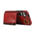 thumbnail image 5 of Wallet Case for Samsung Galaxy A13 5G, with Wrist Strap 360 Rotating Finger Ring Flip Zipper PU Leather Stand Card Slots Shockproof Drop Protective Phone Cover Girls Women Magnetic Buckle, Red, 5 of 7