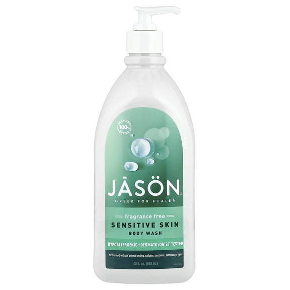 Jason Natural Body Wash, Sensitive Skin, Fragrance Free, 30 fl oz (887 ml)