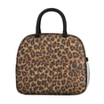 thumbnail image 2 of Insulated Lunch Bag for Women, Floral Print Oxford Fabric Lunch Box, Leakproof Thermal Cooler Tote for Work, School & Picnic, Leopard Animal Print, 2 of 5