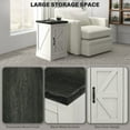 thumbnail image 6 of HOMCOM End Table with Charging Station and USB Ports, Distressed White, 6 of 8