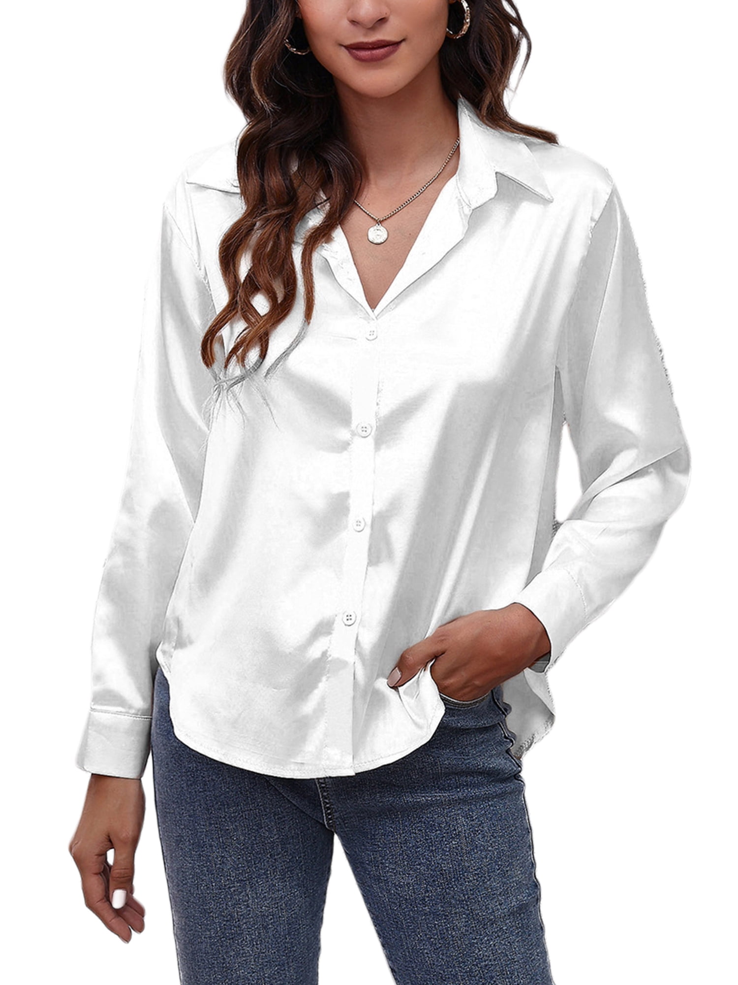 womens dressy white shirt