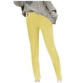 thumbnail image 1 of Gibobby pantalones de mujer Pantalones largos informales a la moda con estampado de cintura alta para mujer que mantienen el calor（Amarillo， L), 1 of 5