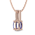 thumbnail image 3 of Romantic Rose Gold Plated Oval Blue Sapphire Solitaire Necklace Birthday Gfit For Friends || Ali Baba Jewellery, 3 of 4