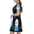 thumbnail image 2 of Balery Christmas Gnome Snowflake Vestidos sueltos de manga corta para mujer, vestidos de verano 2025, vestidos casuales de corte A con vuelo., 2 of 6