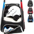 thumbnail image 1 of Bolso Beisbol AIRTTUZ - Mochila Jóvenes/Adultos, Bolsa Bateo Softball con Compartimento Zapatos, Gancho Valla, (Negro), 1 of 3