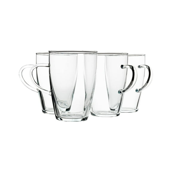 Simax Glass Coffee Mugs, 13.5 Oz Borosilicate Glass Mugs for Hot Beverages, Clear Tea Mug, Mugs for Coffee, Glass Mugs with Handles, Coffee Mug, Clear Coffee Mugs Set of 4