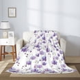 thumbnail image 2 of Rateoe Orchids Flowers Pattern Flannel Throw Blanket, Ultra-soft Blanket for Bed, Couch, Car, Hypoallergenic Anti-pilling blanket-60"x50"(Vertical), 2 of 6