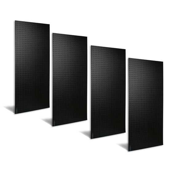 Triton Products® DB-4 Black Heavy-Duty ABS Polymer Pegboards, Four 24 x 48 x 1/4" Pegboards